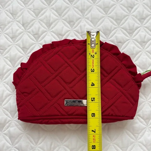NWT Vera Bradley Ruffle Cosmetic Makeup Bag - Tango Red - Picture 6 of 8
